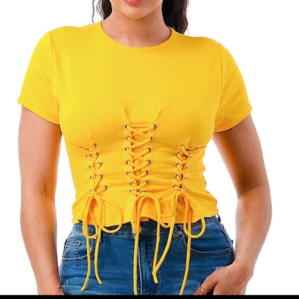 Lace Up Cropped Tee